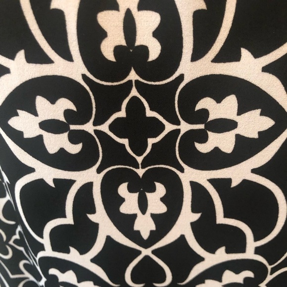 Y2K WHBM Keyhole Halter Top Maxi Dress M Black White Damask Print Slinky Summer - Picture 8 of 8